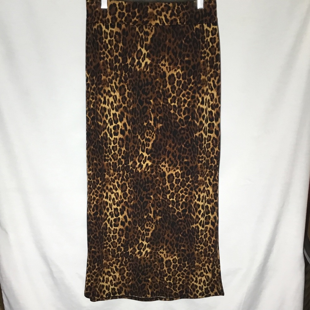 IMAN Leopard-Print Maxi Skirt in Brown and Tan